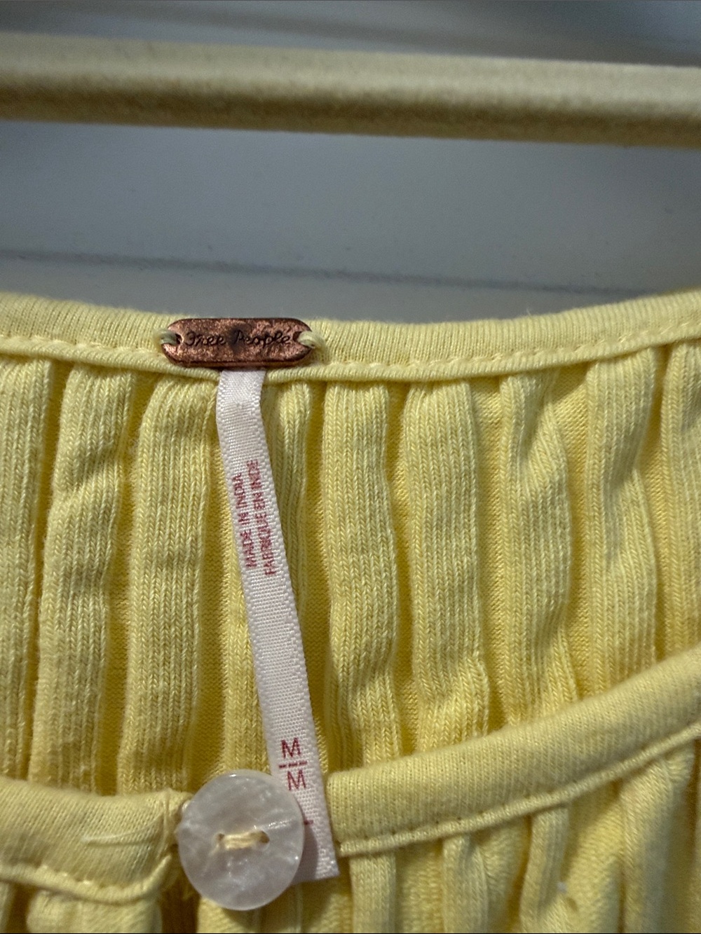 Free People Ribbed Button-Front Yellow Tank - Picture 2 of 4